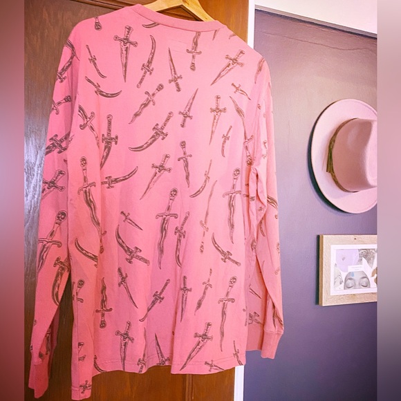SOLD💥 Pink Supreme Long Sleeve Shirt w/ Swords (Retail $275) - Picture 5 of 7